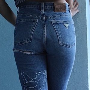 Vintage hand painted guess jeans
